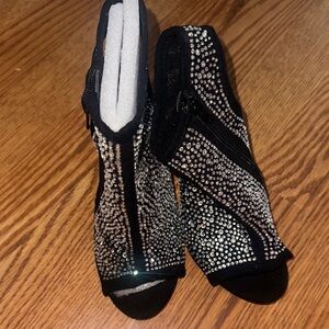 Madden Girl Black and Silver Heels